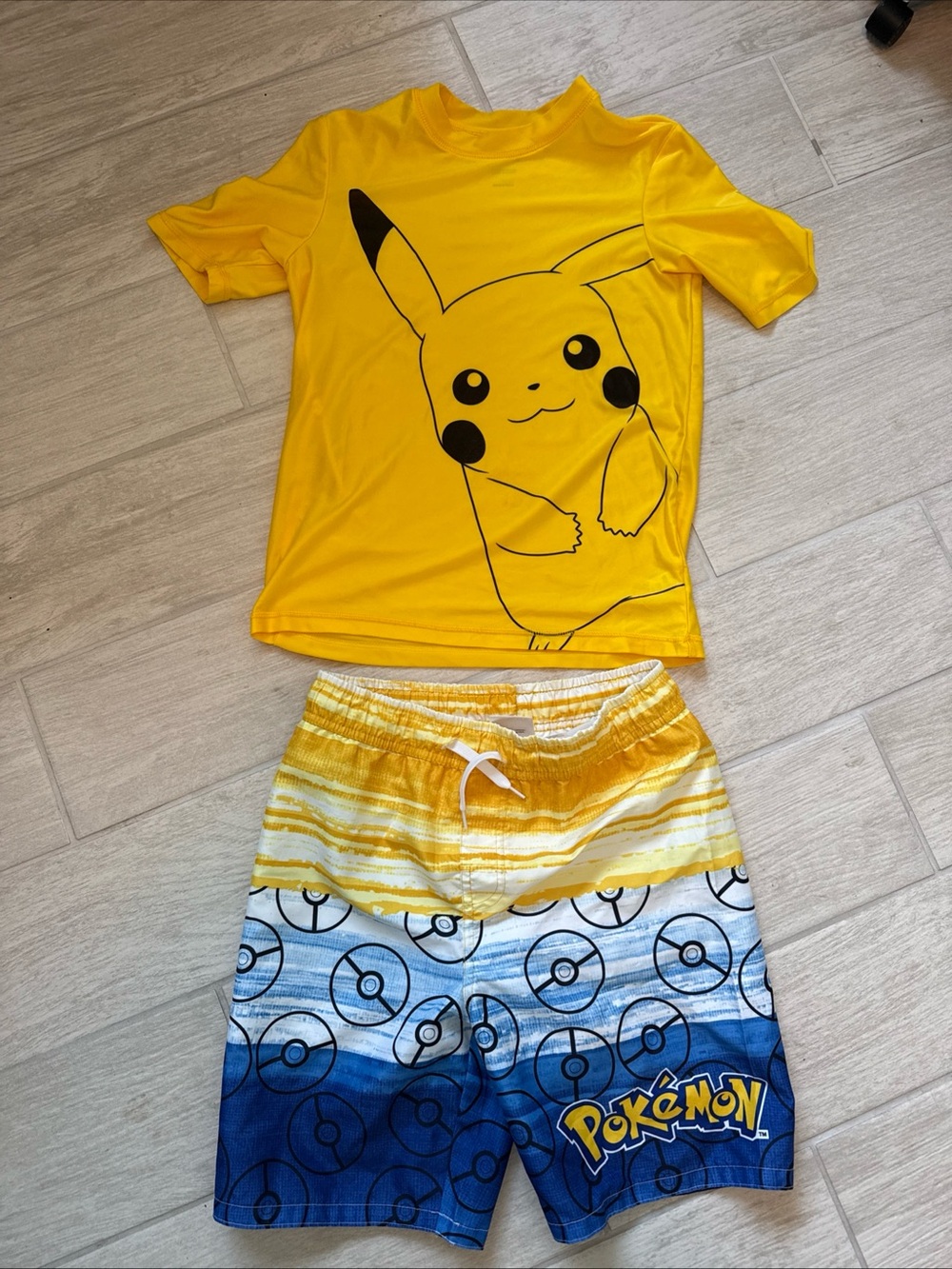 Pokemon Yellow and Blue Pikachu Pajama Set